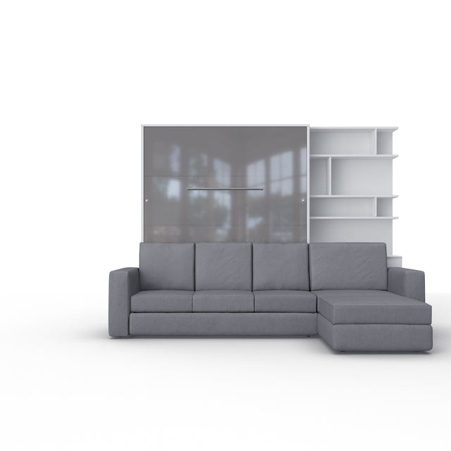 Opklapbed "INVENTO Sofa Max" (160×200) Wit / Glans Grijs