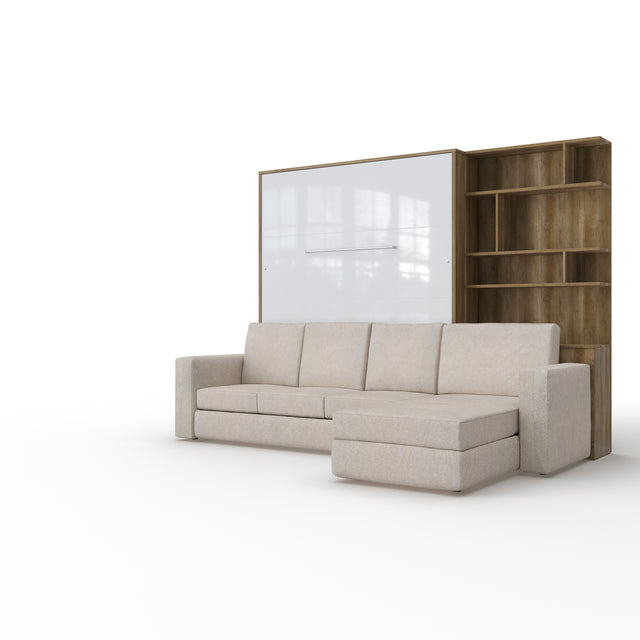 Opklapbed "INVENTO Sofa Max" (160×200) Eiken / Glans Wit