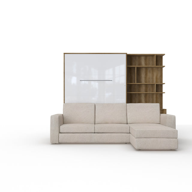 Opklapbed "INVENTO Sofa Max" (140×200) Eiken / Glans Wit