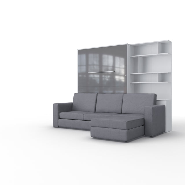 Opklapbed "INVENTO Sofa Max" (140×200) Wit / Glans Grijs