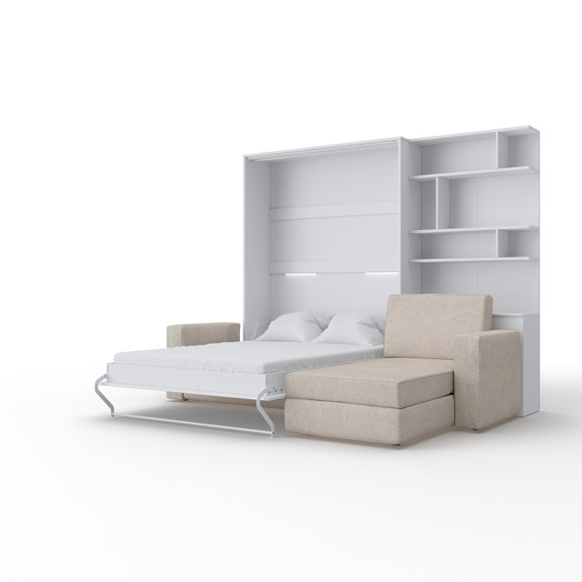 Opklapbed "INVENTO Sofa Max" (140×200) Wit / Glans Wit