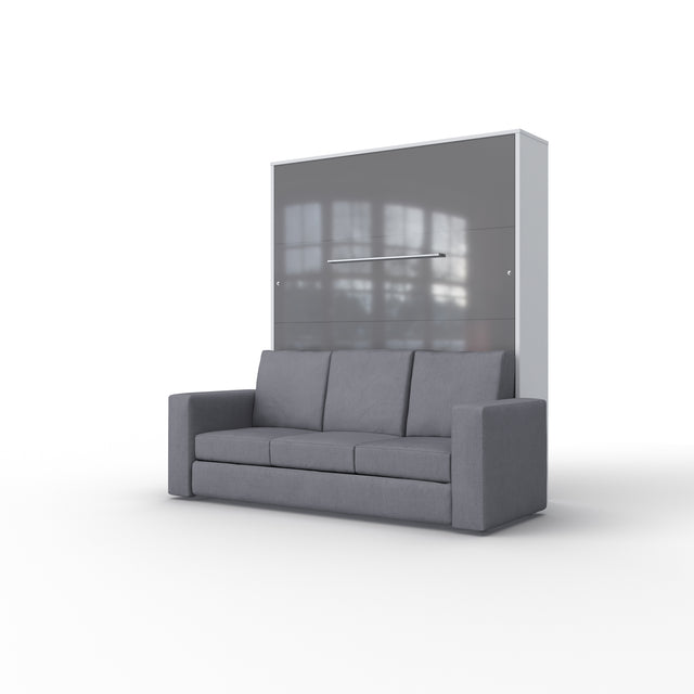 Opklapbed "INVENTO Sofa" (160×200) Wit / Glans Grijs