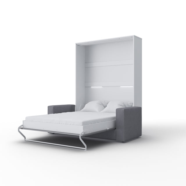 Opklapbed "INVENTO Sofa" (140×200) Wit / Glans Grijs